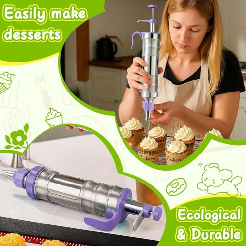 Stainless Steel Dessert Decorating Syringe Set (18 Count)