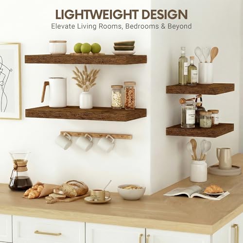 10x10 Inches Floating Shelves Wall Mounted Set of 2 (2 Count)