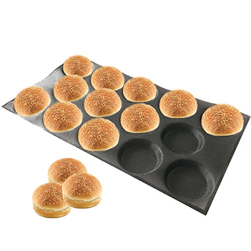Silicone Hamburger Bread Forms Perforated Silicone Bakery Molds Tartlets Pita Moulds Sheets Food Grade for Industrial Large Size