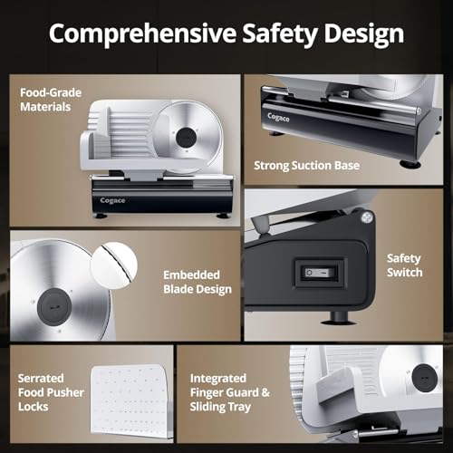 Electric Meat Slicer with Three 7.5" Blade Designs