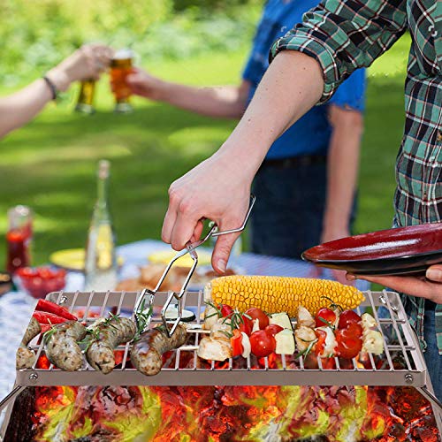 17" Large Folding Campfire Grill 304 Stainless Steel Grate