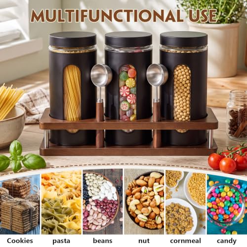 Stainless Steel Coffee Grounds Canisters Container with Shelf (3 Count)