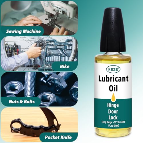 Door Hinge Lubricant Door Squeaky Fix Lubricating Oil for Noise Synthetic Knife Oil Lube for Lock Hinge Hair Trimmers Knife Pivot Machine Tools Watch Keyhole with Needle Oiler 1 oz