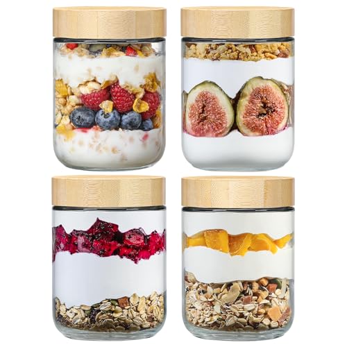 4 pack 16oz Glass jars with Airtight Lids
