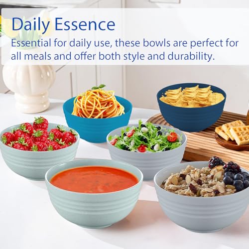 Unbreakable Cereal Bowls 25 OZ Microwave and Dishwasher Safe BPA (6 Count)