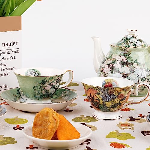 Floral Tea Cups Saucers Set of 2 (2 Count)