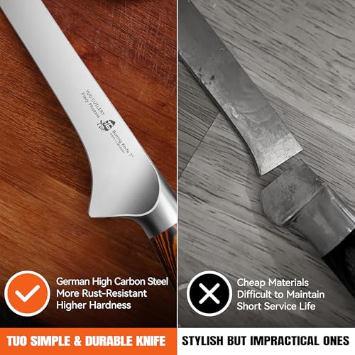 Boning Knife 7 inch Sharp Fillet Knife for Trimming Meat with Bones