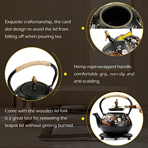 Cast Iron Teapot with Warmer Japanese Tea Kettle 720ml