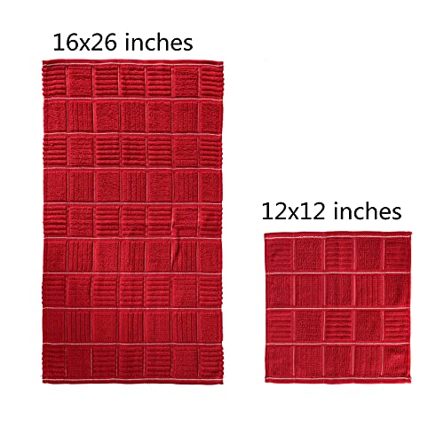Red Kitchen Towels and Dishcloths Set (8 Count)