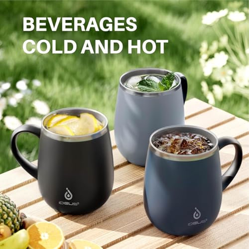16 oz Insulated Coffee Mug with Handle and Lid