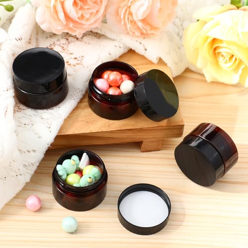 4 Pcs Plastic Jars Wide Mouth with Lids