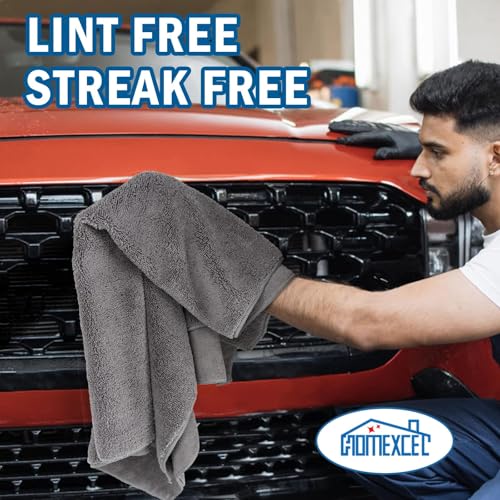 Professional Large Microfiber Car Drying Towels 4 Pack (4 Count)
