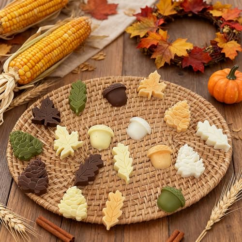 3Pack Fall Chocolate Mold Thanksgiving Silicone Candy Molds Halloween Autumn Harvest Festival Baking Mold Chestnuts (3 Count)