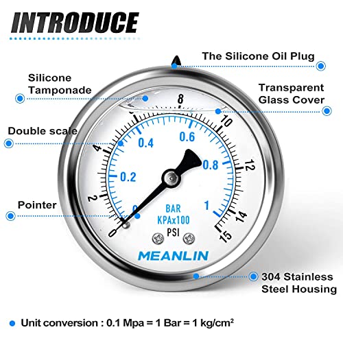 0~15Psi Stainless Steel 1