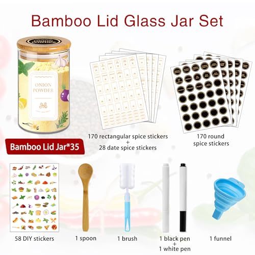 Spice Jars with Labels (35 Count)