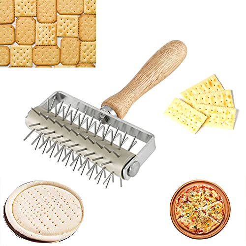 Time Saver Pizza Dough Roller Docker with Wood Handle
