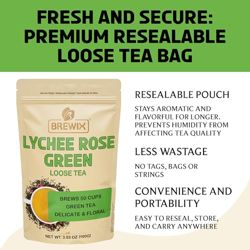 Lychee Rose Green Tea Loose Leaf (3.53 Ounce)