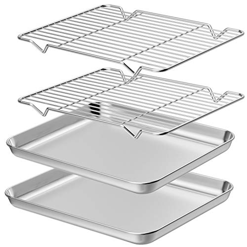 Baking Sheet with Rack Set [2 Sheets + 2 Racks]