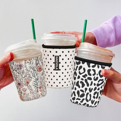 Reusable Insulated Neoprene Iced Coffee Cup Sleeve (3 Count)