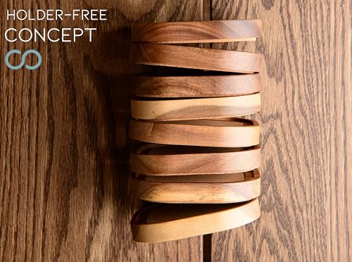 Acacia Wood Coasters for Drinks (6 Count)