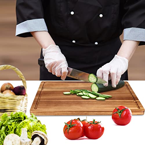 17" Acacia Wood Cutting Boards for Kitchen Meat Large Wooden Chopping Board