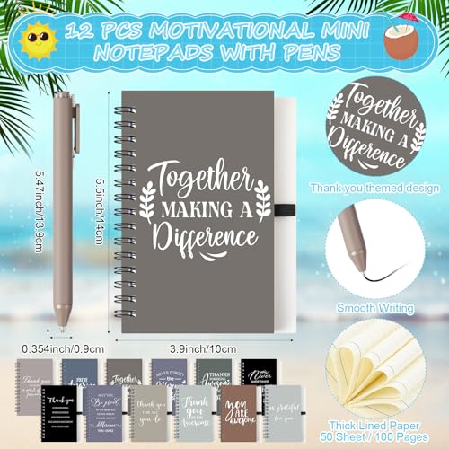 36 Pcs Employee Appreciation Gifts Bulk 24 oz Thank You Tumbler with Lid and Straw Mini Spiral Notebooks and Pens Appreciation Gifts for Team Employee Coworkers Teacher (36 Count)