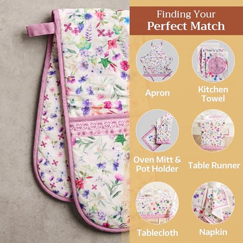 Double Oven Mitts 100% Cotton Double Oven Glove