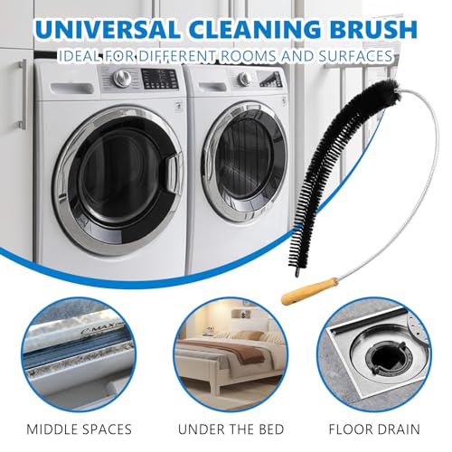 Dryer Lint Brush Vent Cleaner Tool 47.2 Inch Extra Long Flexible for Lint Trap Cleaning Tool Home Dryer Maintenance for DIY Users (2 Count)