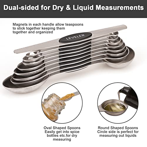 9 PCS Black Magnetic Measuring Spoons Set