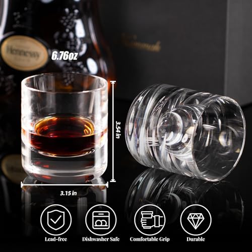 Crystal Whiskey Glasses Set of 2 Old Fashioned Glasses Stemless (2 Count)