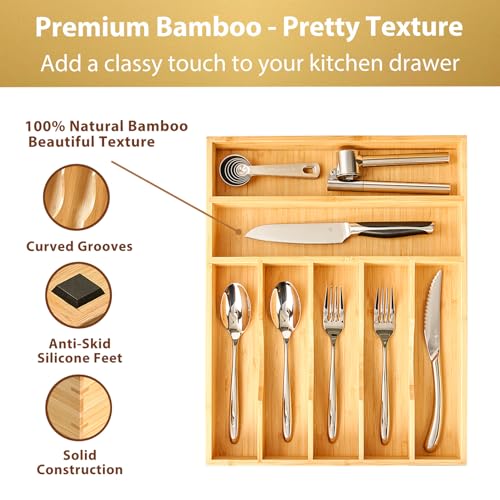 Bamboo Kitchen Drawer Organizer