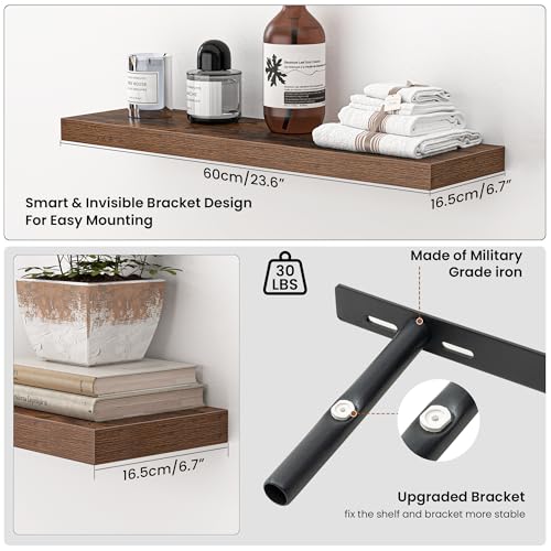 24 Inch Floating Shelves for Wall (2 Count)