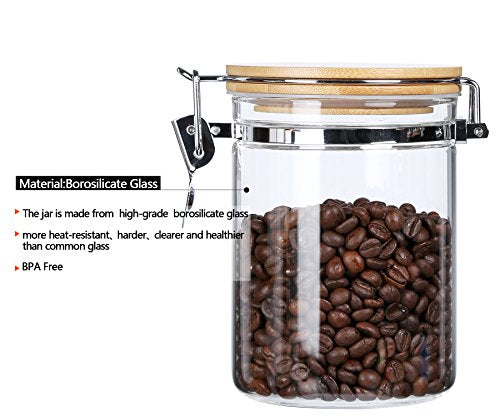 Borosilicate Glass Sealed Jars with Airtight Lid (2 Count)