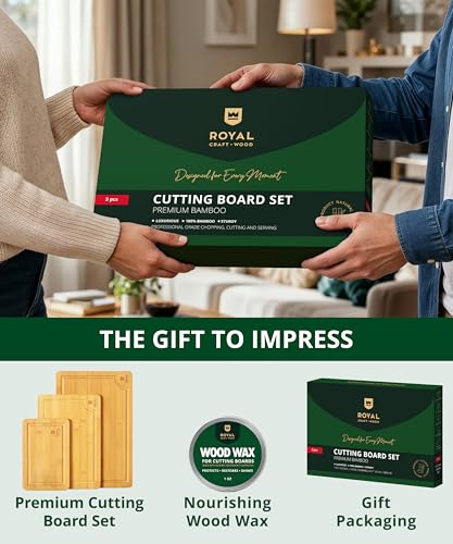Wooden Cutting Boards for Kitchen Meal Prep & Serving (3 Count)