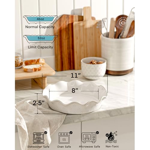 Ceramic Deep Pie Pan for Baking