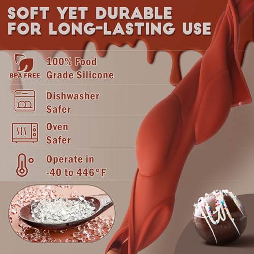 Hemisphere Silicone Molds 3 Inch for Hot Cocoa Chocolate Bombs Valentines Semi Ball Making Kit Cake Decor Mould