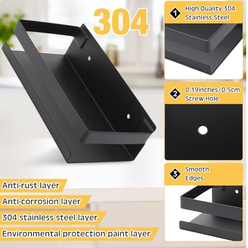 2 Pieces Stainless Steel Shelf Bathroom Shower Floating Shelves Wall Mounted Shower Caddy Basket Shelf Storage Organizer Shelves for Bathroom (2 Count)
