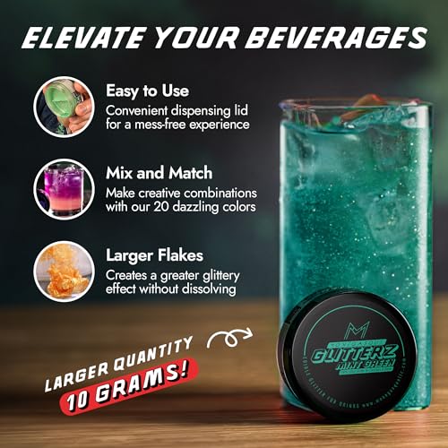 Mint Green Edible Glitter for Drinks & Cakes