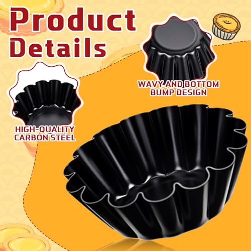 16 Pcs Egg Tart Molds 2.6 Inch Non (16 Count)