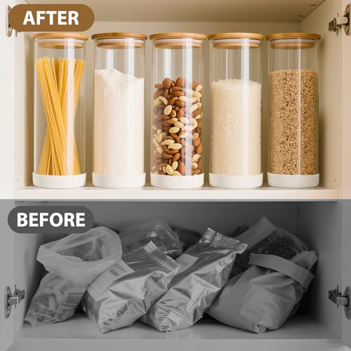 73oz Glass Spaghetti Pasta Containers for Pantry Organization (3 Count)
