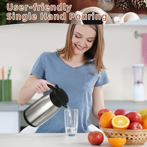2 Pcs Thermal Coffee Carafe Insulated Stainless Steel Coffee Carafe for Hot Liquid Vacuum Thermal Pot Creamer Pitcher Dispenser with Brushes Keeping Hot Water Milk (2 Count)