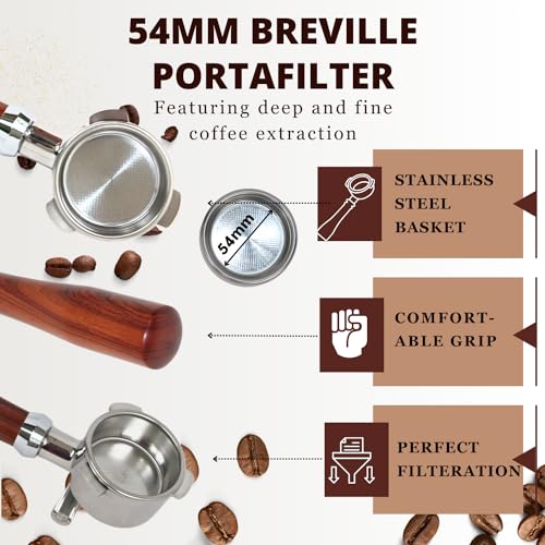 Espresso Portafilter 54mm Double Spout Compatible with Breville Bambino Plus