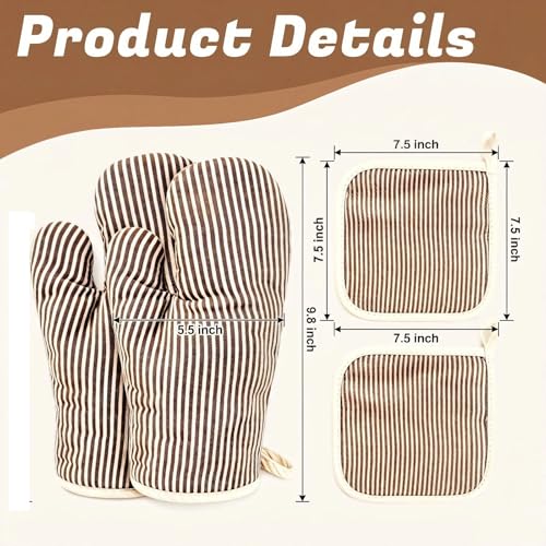 4Pcs Oven Mitts and Pot Holders (4 Count)