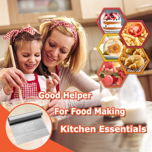 Bench Scraper Dough Pastry Cutter Stainless Steel Blade Kitchen Baking Tools for Butter