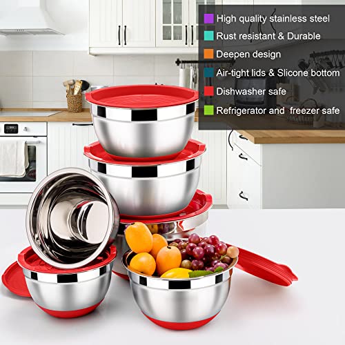 Mixing Bowls Set of 6 with Airtight Lids (224 Fl Oz)