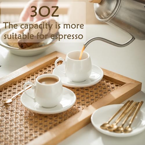 Espresso Cups with Saucers Set (6 Count)