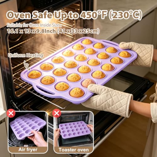 Purple Mini Silicone Muffin Molds (2 Count)