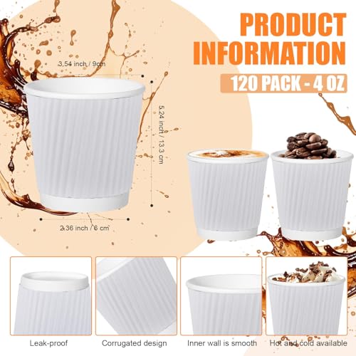 120 Pack Paper Espresso Coffee Cups (240 Count)