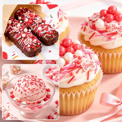 Red Bow Sprinkles 130g (4.58 Ounce)