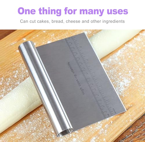 2 Pack Stainless Steel Dough Cutter Scraper Set (2 Count)